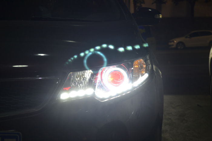 福瑞迪车灯改装双光透镜氙气灯LED日行灯天使眼