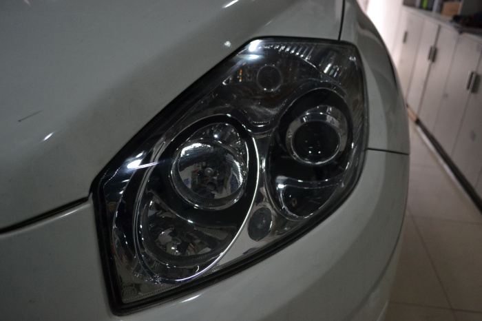 GX7车灯改装海拉透镜欧司朗氙气灯