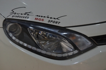MG6车灯改装透镜氙气灯LED日行灯
